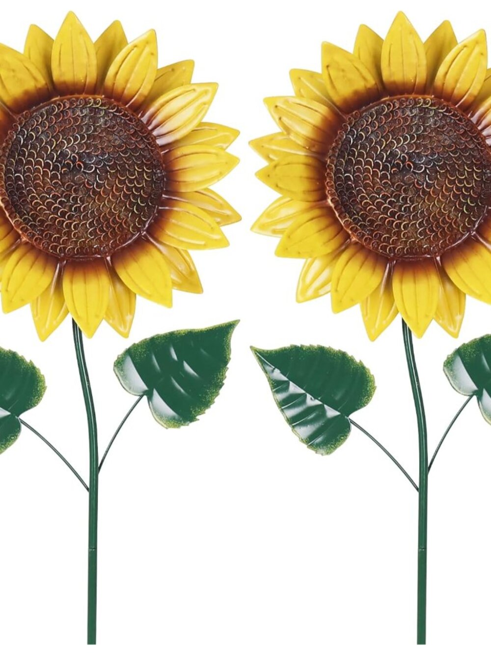 Garden Decor for Outside, 2 Pack Sunflower Decorative Garden Stakes for Fall Out